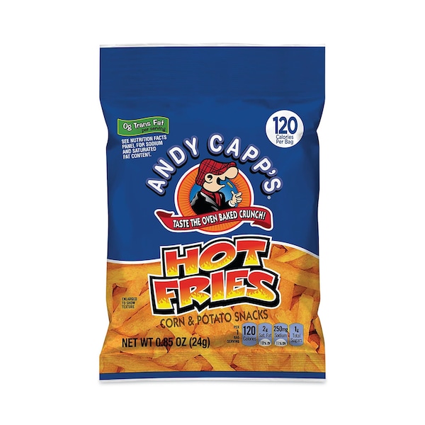 Andy Capps Hot Fries, Spicy Hot, 085 oz Bag, PK72, 72PK 421167 Zoro